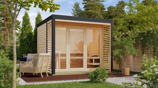 Karibu 330 Ares 3 buitensauna - vuren|antraciet