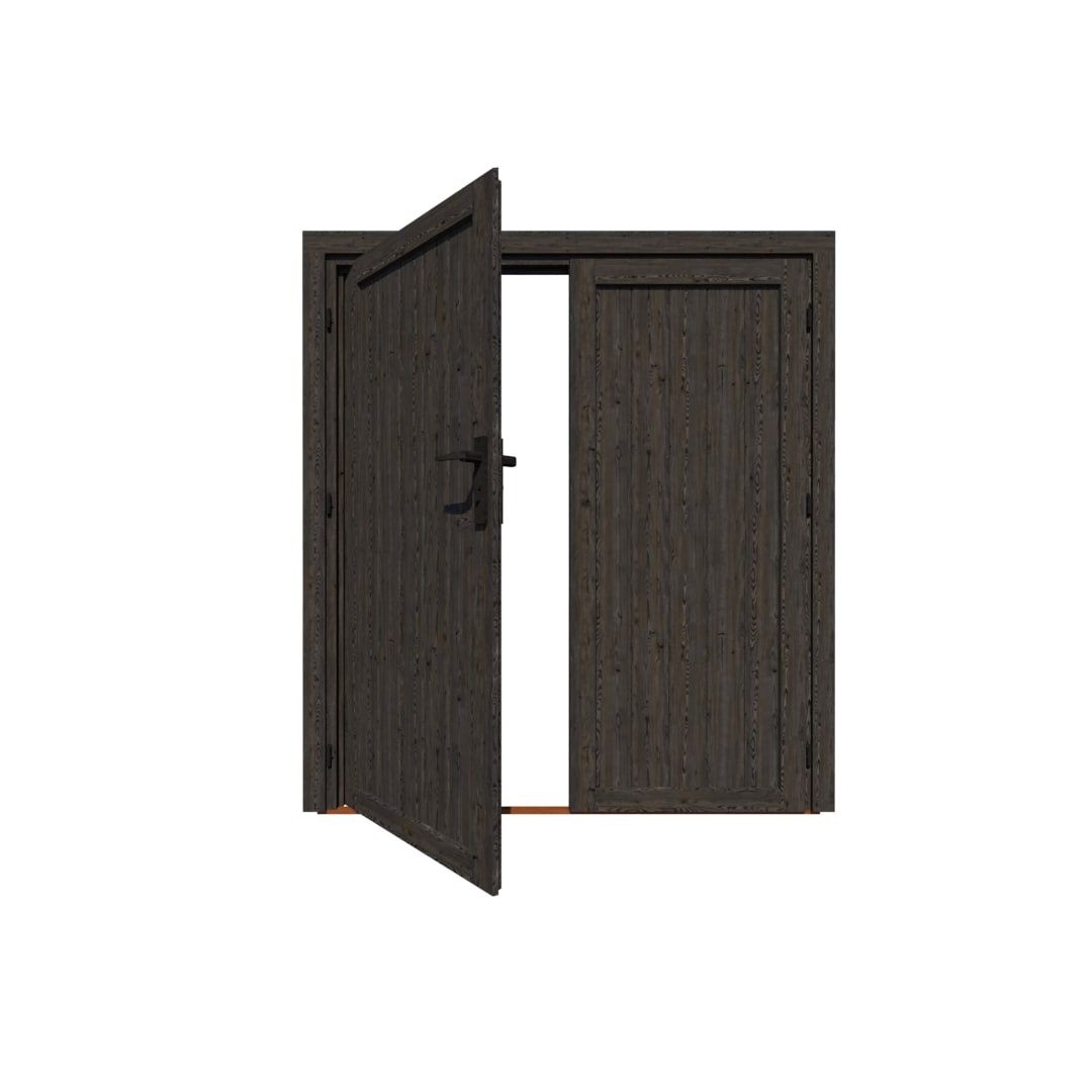 Woodacademy dubbele deur dicht - zwart