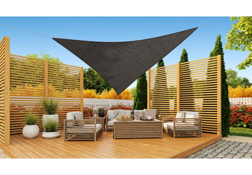 Nesling Coolfit Schaduwdoek Driehoek 500x500x500 cm Antraciet (O) Foto van Nesling Coolfit Schaduwdoek Driehoek 500x500x500 cm Antraciet (O)