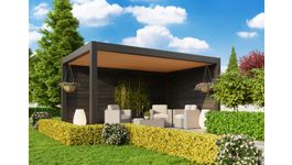 UltaLux Rome Aluminium Overkapping Nero Foto van