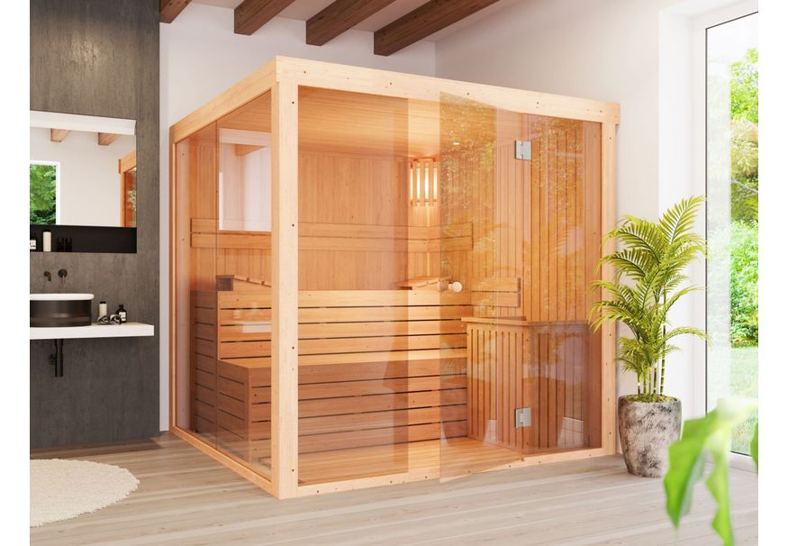 Azalp Prisma Elementsauna 186x169 cm, Erle Foto von Azalp Prisma Elementsauna 186x169 cm, Erle