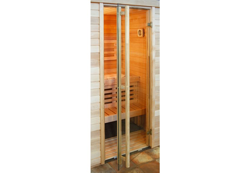Ilogreen Saunadeur Exclusive (Elzen) 209x79 cm, helderglas Foto van Ilogreen Saunadeur Exclusive (Elzen) 209x79 cm, helderglas