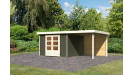 Karibu 23505 Askola 6 tuinhuis met overkapping - terragrijs Foto van Karibu 23505 Askola 6 tuinhuis met overkapping - terragrijs