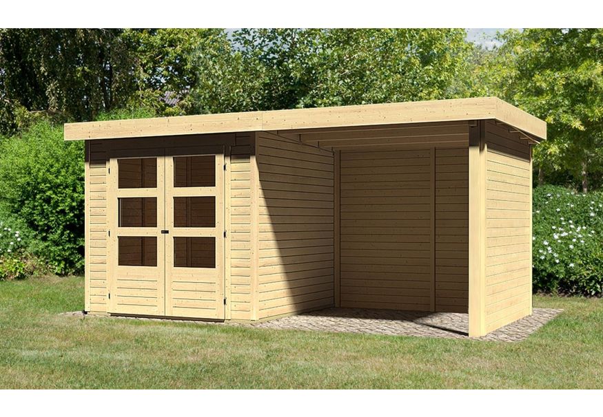 Karibu Askola 2 Gartenhaus mit Anbaudach 240 cm - Seite und Rückwand (77722) Foto von Karibu Askola 2 Gartenhaus mit Anbaudach 240 cm - Seite und Rückwand (77722)
