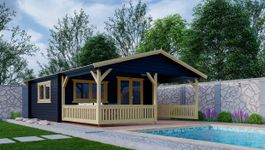 Interflex Blockhütte mit Terrasse 5x4+3 - gestrichen Foto von