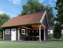 Trendhout buitenverblijf Zadeldak XXL Foto van Trendhout buitenverblijf Zadeldak XXL