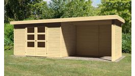 Karibu 77734 Askola 4 tuinhuis met overkapping Foto van Karibu 77734 Askola 4 tuinhuis met overkapping