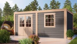 Foto von Woodacademy hölzernes Gartenhaus Borniet Essential Nero