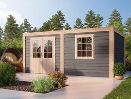 Foto von Woodacademy hölzernes Gartenhaus Borniet Essential Nero