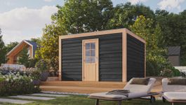 WoodAcademy houten tuinhuis Graniet Essential nero Foto van WoodAcademy houten tuinhuis Graniet Essential nero