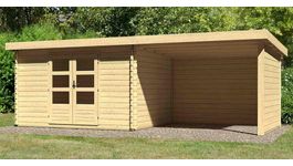 Foto van Karibu 73334 Bastrup 7 blokhut met overkapping