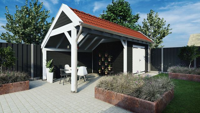 Trendhout de Stee Schuppen mit Satteldach