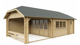 Interflex blokhut wolfskap W4x3+3A - geïmpregneerd Foto van