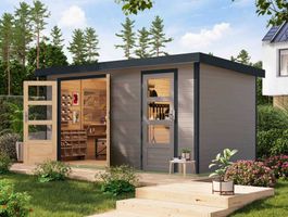Foto van Karibu 12500 Merkur tuinhuis - watergrijs|antraciet