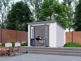 Interflex Blockhütte mit terrasse 3031 Z - gestrichen Foto von Interflex Blockhütte mit terrasse 3031 Z - gestrichen