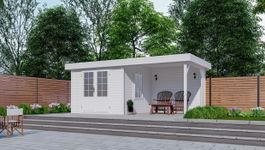 Foto van Interflex blokhut met overkapping 3031 Z - geverfd