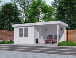 Foto van Interflex blokhut met overkapping 3031 Z - geverfd