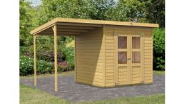 Karibu 68765 Merseburg 4 Gartenhaus mit Anbaudach Foto von Karibu 68765 Merseburg 4 Gartenhaus mit Anbaudach