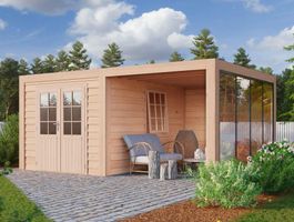 Foto van WoodAcademy tuinhuis met overkapping Seleniet Excellent