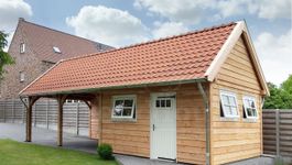 Trendhout buitenverblijf Zadeldak XXL Foto van Trendhout buitenverblijf Zadeldak XXL