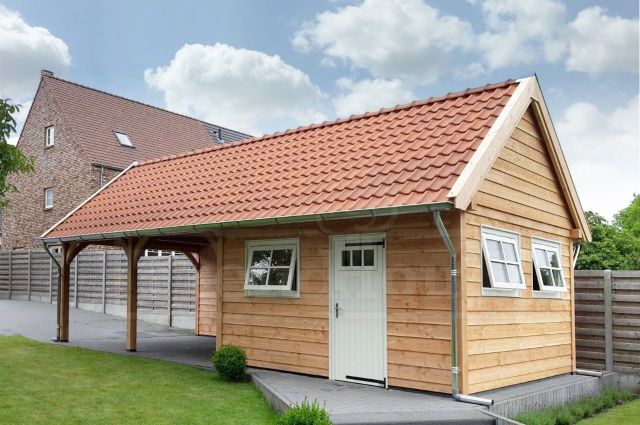 Trendhout buitenverblijf Zadeldak XXL