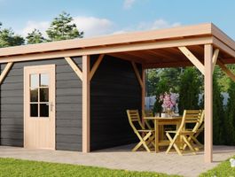 Foto von WoodAcademy Gartenhaus mit Terrasse Prince Nero