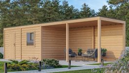 WoodAcademy Gartenhaus mit Überdachung Nefriet Essential Foto von WoodAcademy Gartenhaus mit Überdachung Nefriet Essential