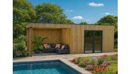 Foto van Solid tuinhuis met overkapping Nazaré - Hogedruk geïmpregneerd