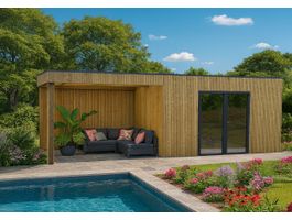 Foto van Solid tuinhuis met overkapping Nazaré - Hogedruk geïmpregneerd