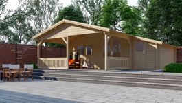 Interflex Blockhütte mit Terrasse 5x4+3 Z Foto von