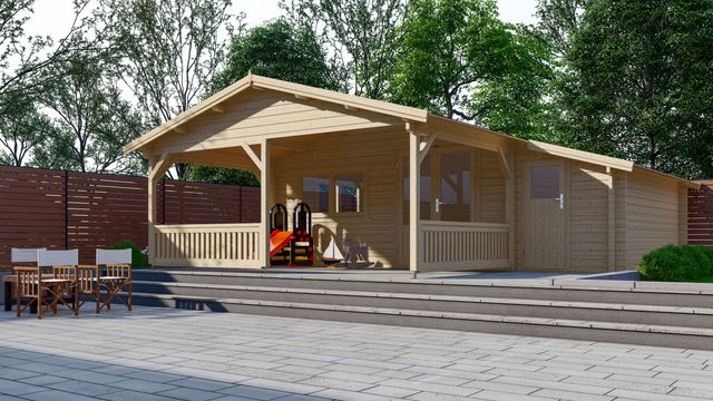 Foto van Interflex blokhut met veranda 5x4+3 Z
