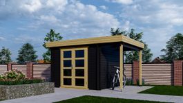 Interflex Blockhütte mit terrasse 331 M - gestrichen Foto von Interflex Blockhütte mit terrasse 331 M - gestrichen