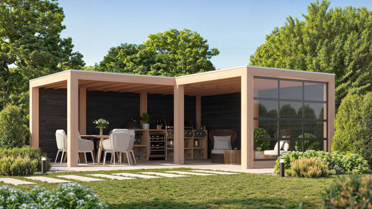 WoodAcademy Douglas overkapping L-model Moonstone Excellent Nero