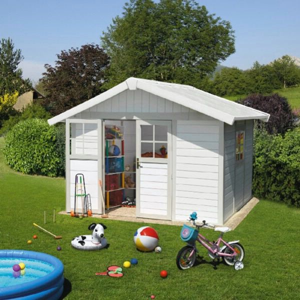 Grosfillex 22907140 DECO H7.5 - Kunststoff Gartenhaus grau-grün