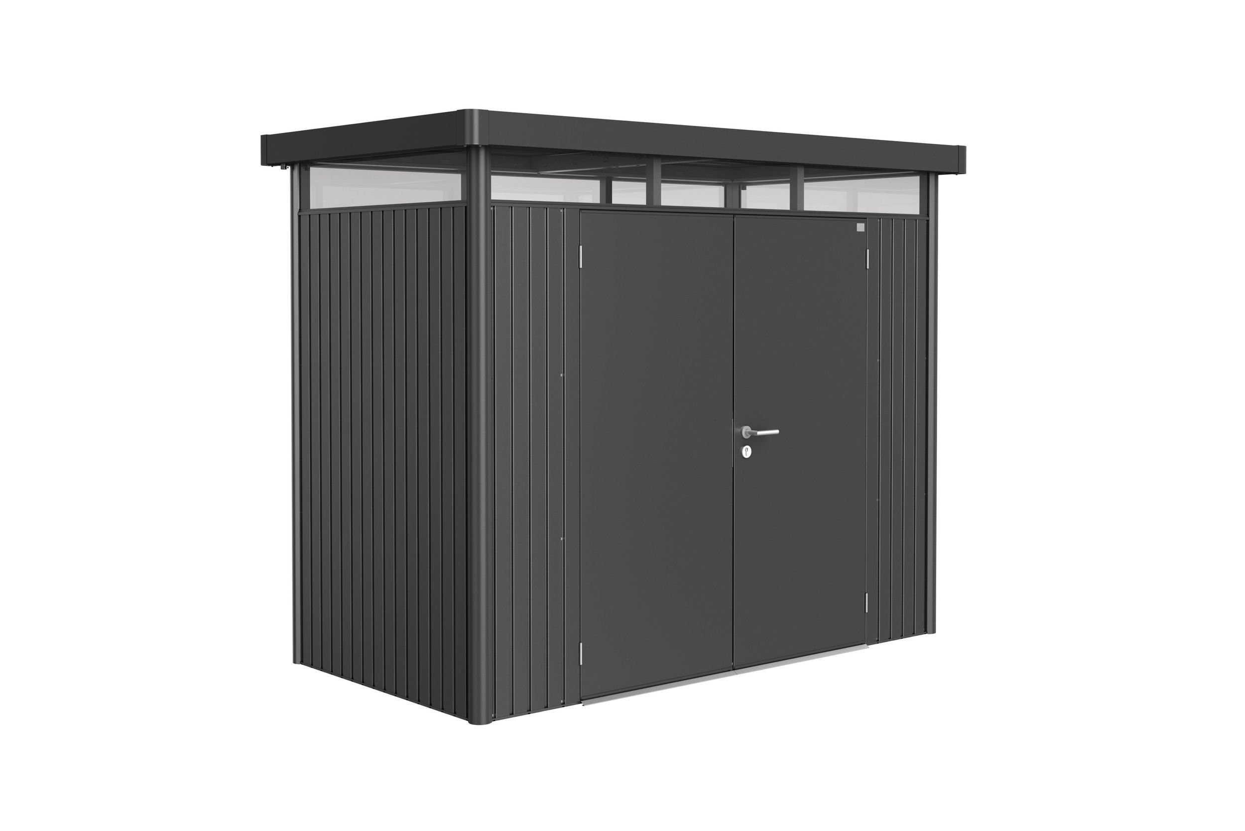 Foto van Biohort HighLine H1 Metalen Berging Donkergrijs Metallic Dubbele Deur