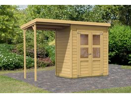 Karibu 68762 Merseburg 2 Gartenhaus mit Anbaudach Foto von Karibu 68762 Merseburg 2 Gartenhaus mit Anbaudach