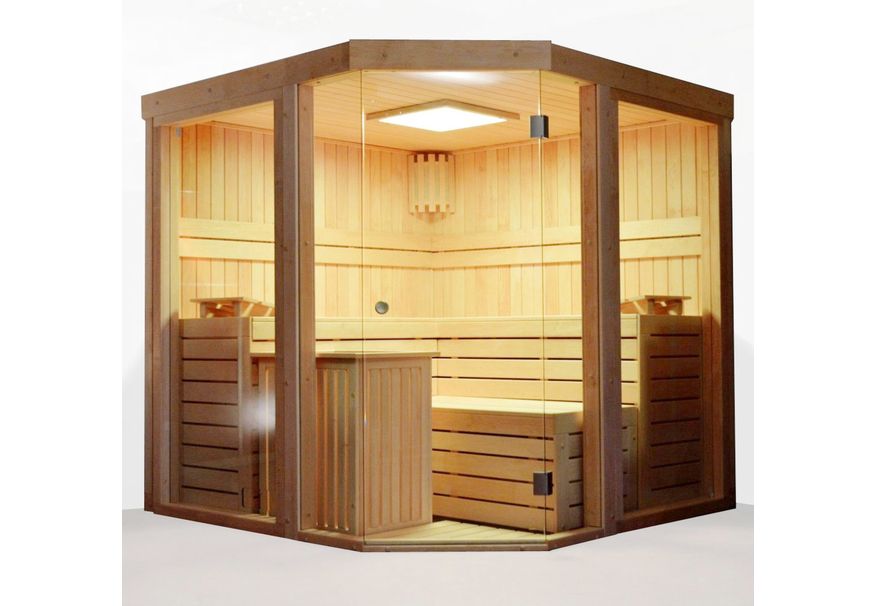 Azalp Kulma elementsauna 263x237 cm, elzen Foto van Azalp Kulma elementsauna 263x237 cm, elzen