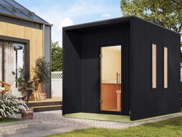 Karibu 197 Laguna buitensauna - zwart Foto van Karibu 197 Laguna buitensauna - zwart