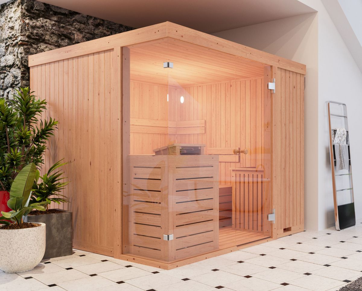 Azalp elementsauna Facet 169x203 cm - elzen