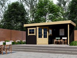 Interflex Blockhütte mit terrasse 2556 Z Plus - gestrichen Foto von Interflex Blockhütte mit terrasse 2556 Z Plus - gestrichen