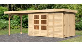 Karibu 82958 Retola 3 tuinhuis met overkapping Foto van Karibu 82958 Retola 3 tuinhuis met overkapping