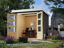 Foto van Karibu 93411 Jupiter 2 tuinhuis - terragrijs|wit