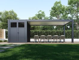 Foto von Porchenzo Gartenhaus mit Pergola Prestige - Anthrazit
