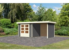 Foto van Karibu 9146 Askola 3.5 tuinhuis met overkapping - terragrijs