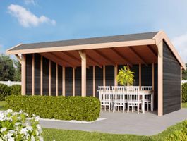 Foto von WoodAcademy Douglasien Schuppen mit Satteldach Knight Nero