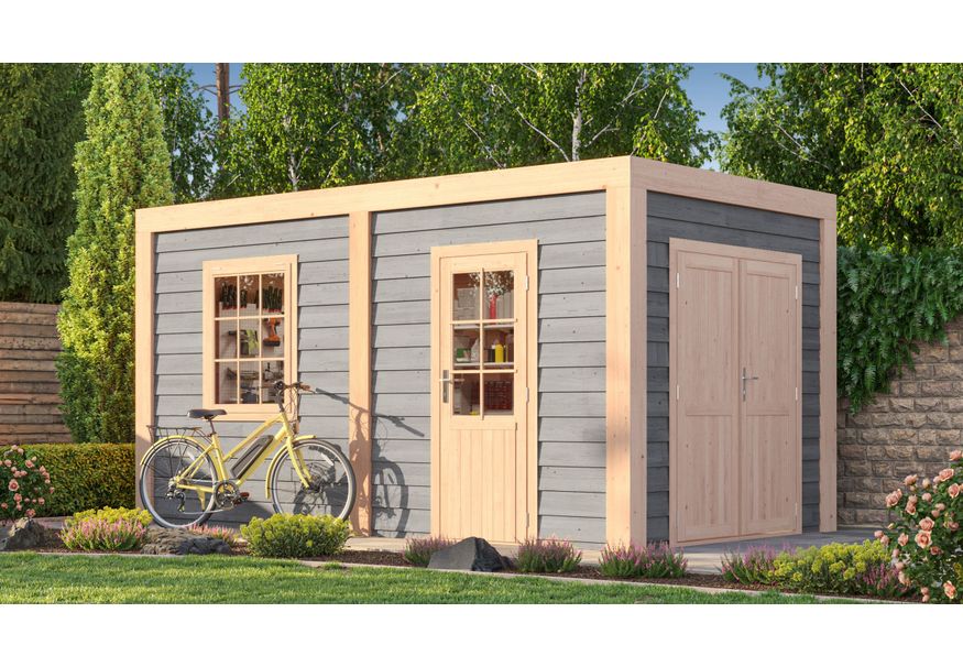 WoodAcademy holzern Gartenhaus Garnet Excellent grigio 500x400 cm Foto von WoodAcademy holzern Gartenhaus Garnet Excellent grigio 500x400 cm