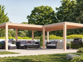 Foto van WoodAcademy Douglas overkapping L-model Ruby Essential