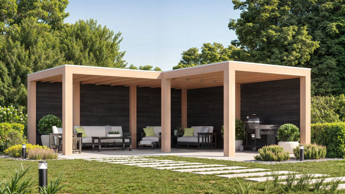 WoodAcademy Douglas overkapping L-model Moonstone Excellent Nero