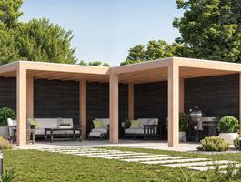 WoodAcademy Douglas overkapping L-model Moonstone Excellent Nero Foto van WoodAcademy Douglas overkapping L-model Moonstone Excellent Nero