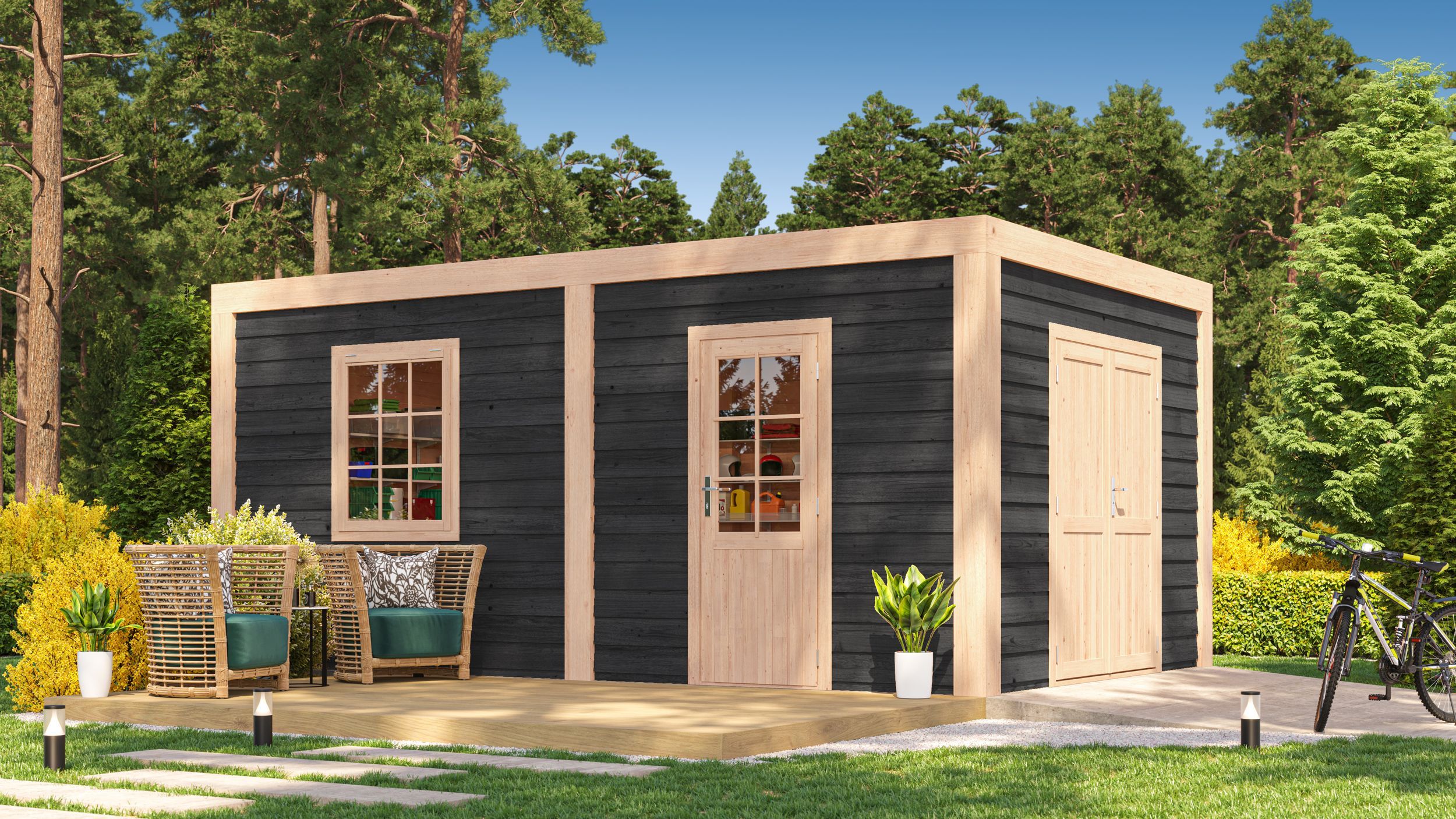 Foto der WoodAcademy hölzernes Gartenhaus Garnet Excellent Nero